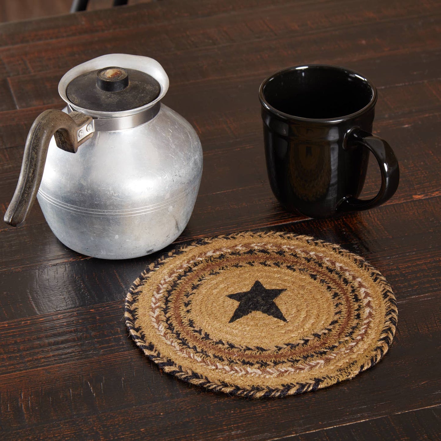 Kettle Grove Stencil Star Jute Trivet