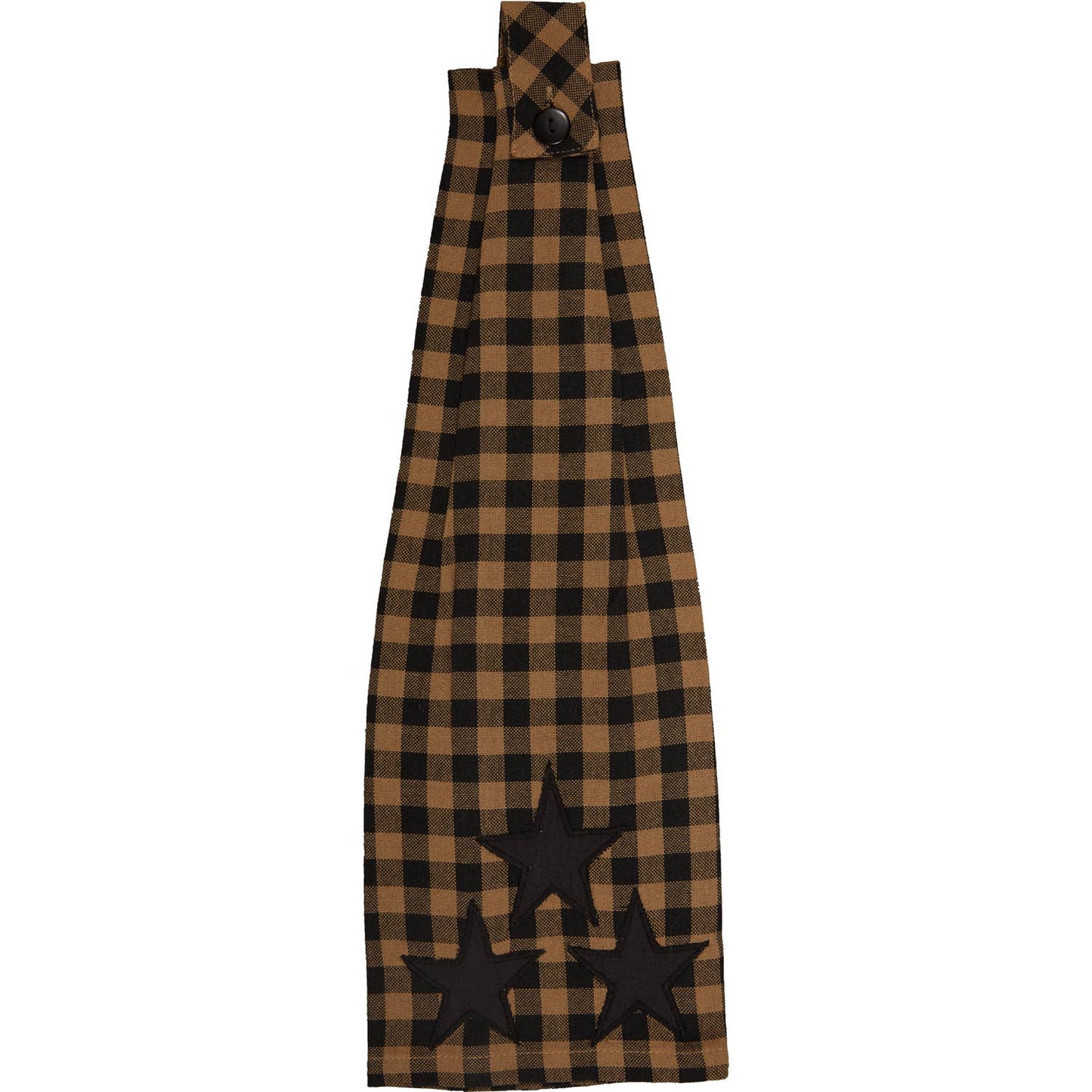 Black Star Button Loop Tea Towel