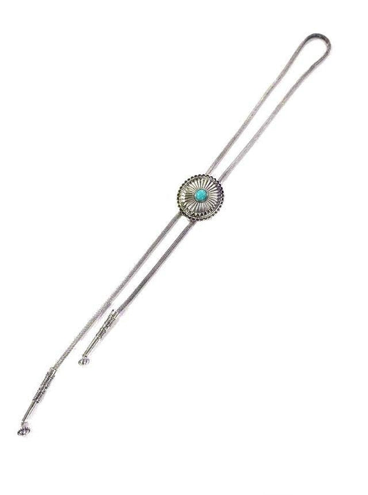 Western Turquoise Concho Bolo Necklace