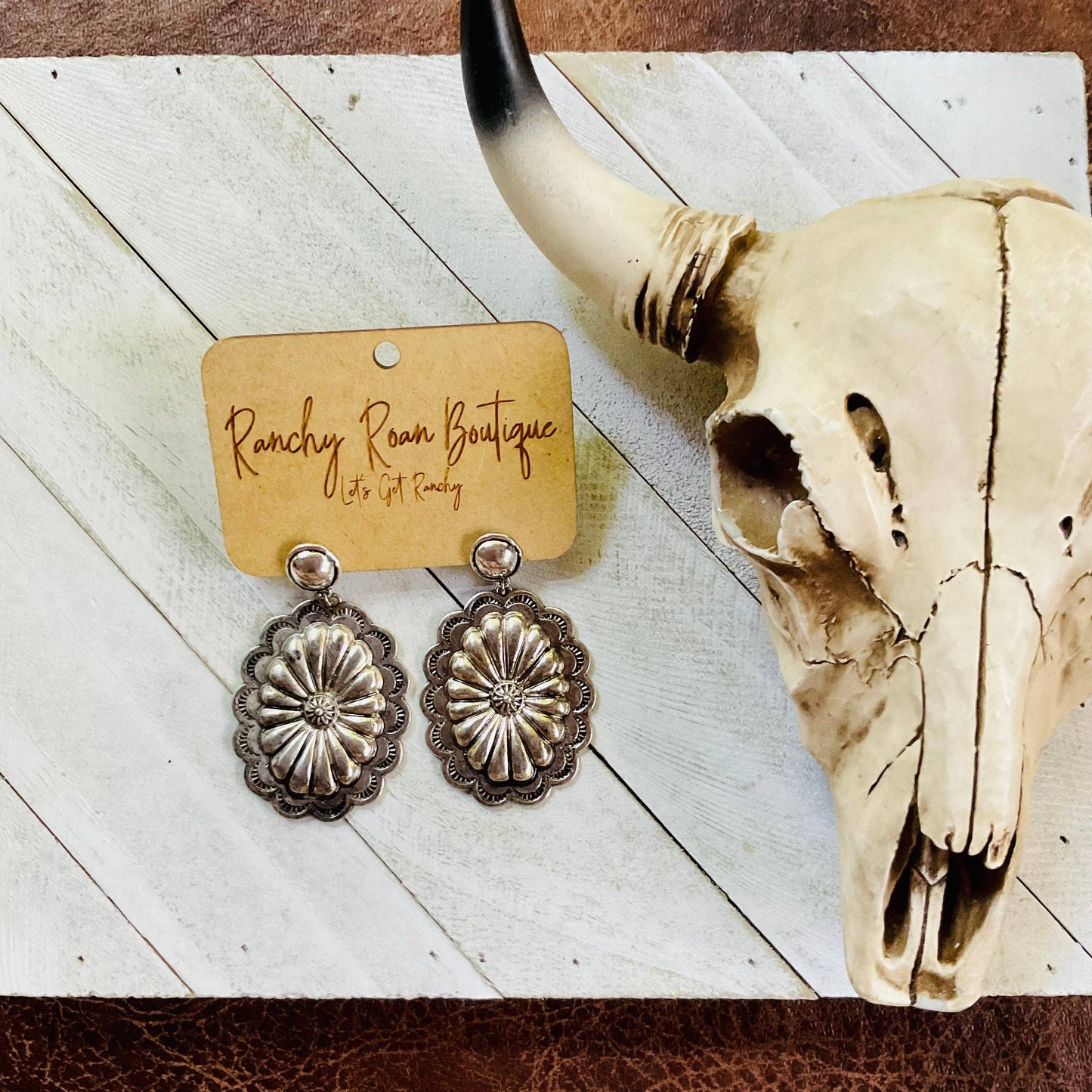 Concho Stud Western Earrings