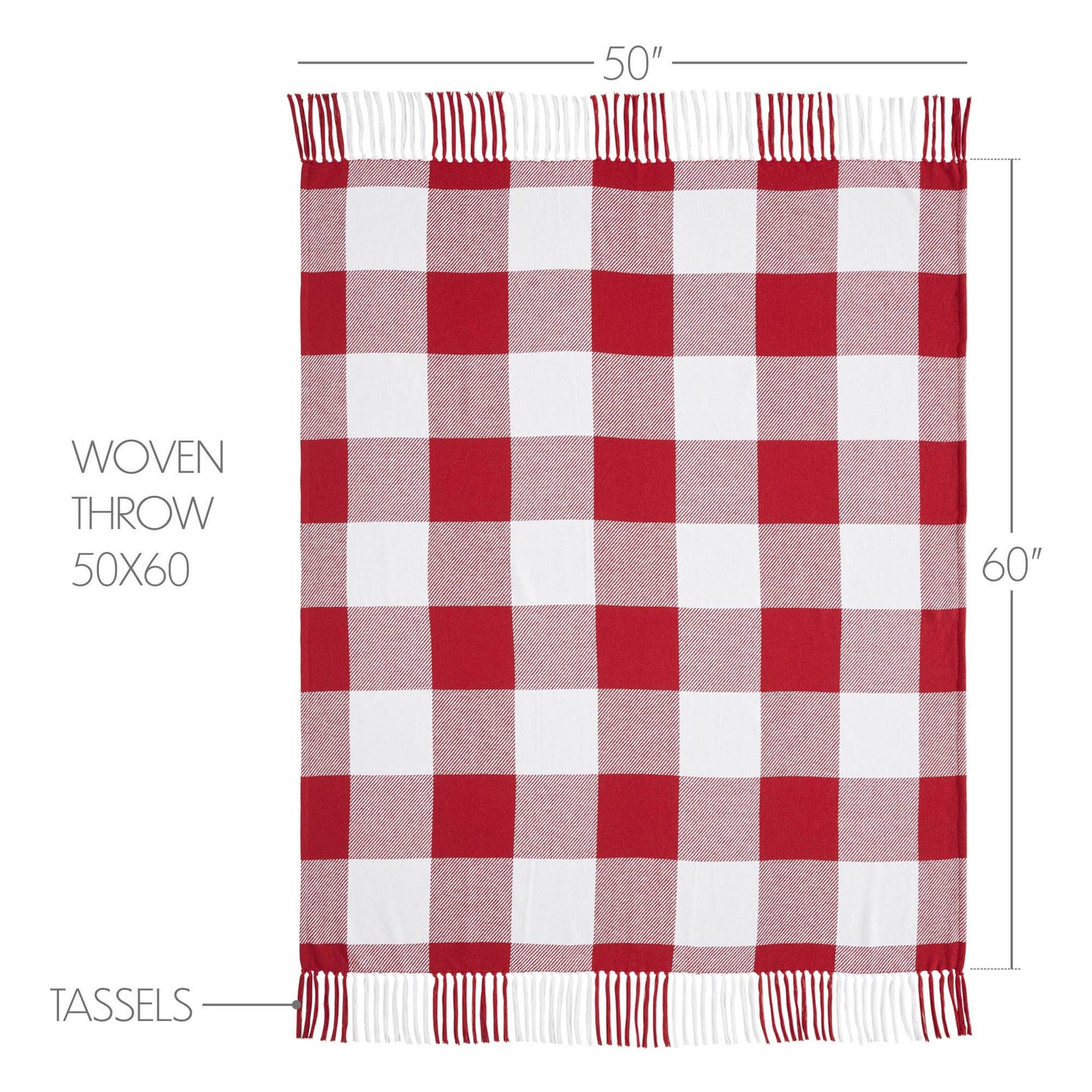 Annie Red Check Woven Throw 50x60