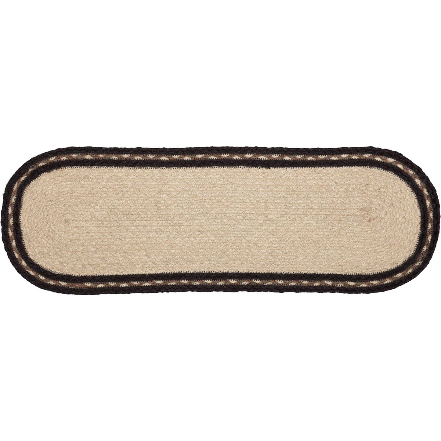 Sawyer Mill Charcoal Creme Farmhouse Jute Oval Runner 8x24