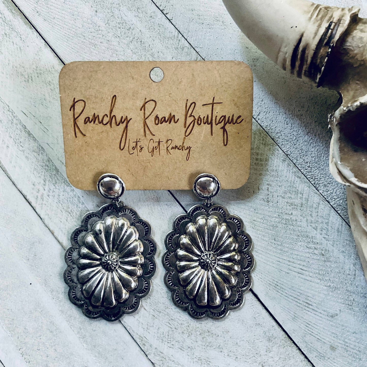 Concho Stud Western Earrings