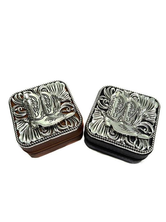 Western Metal Plate Jewelry Box