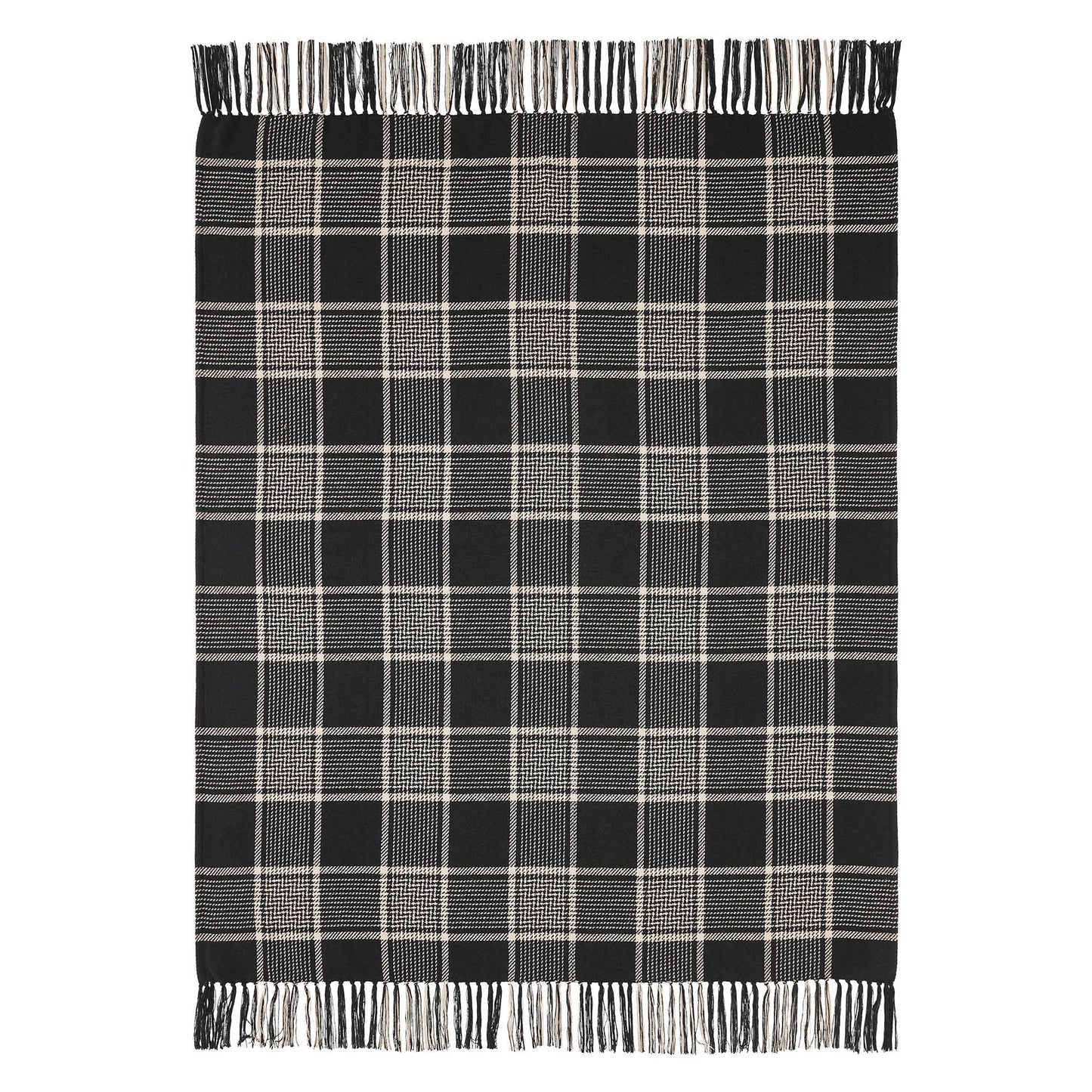 Eston Black Tan Plaid Throw 50x60