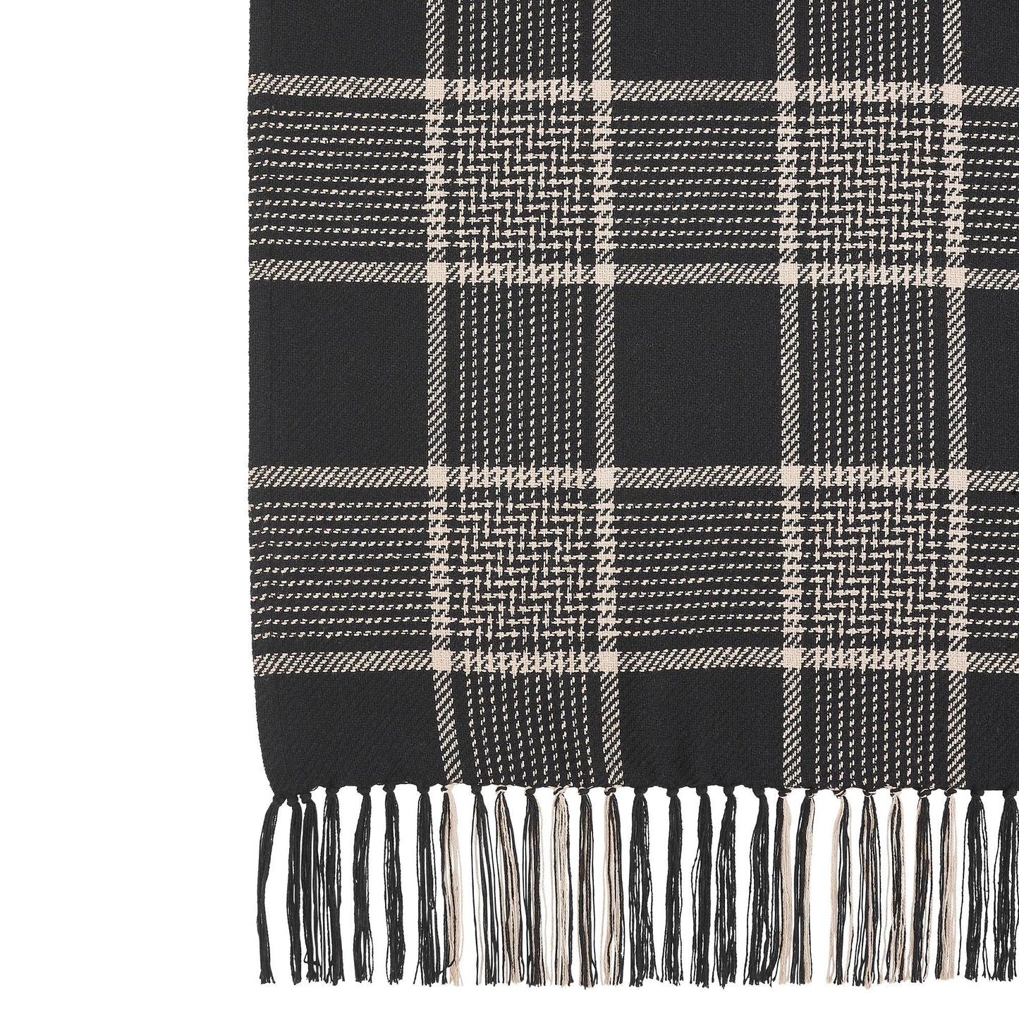 Eston Black Tan Plaid Throw 50x60