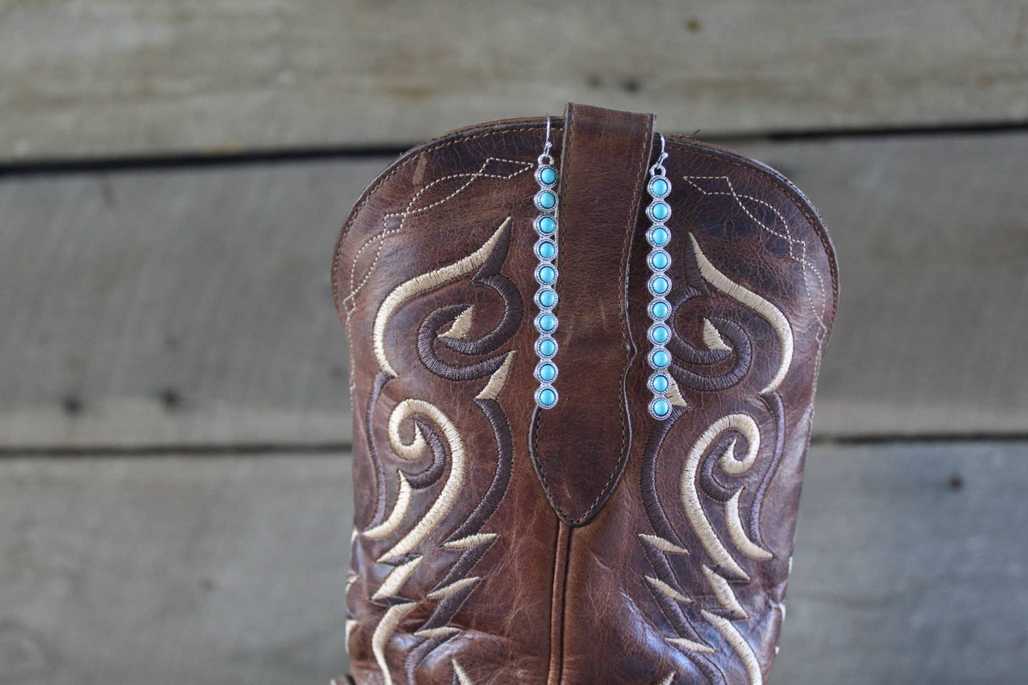 Turquoise Bar Western Earrings