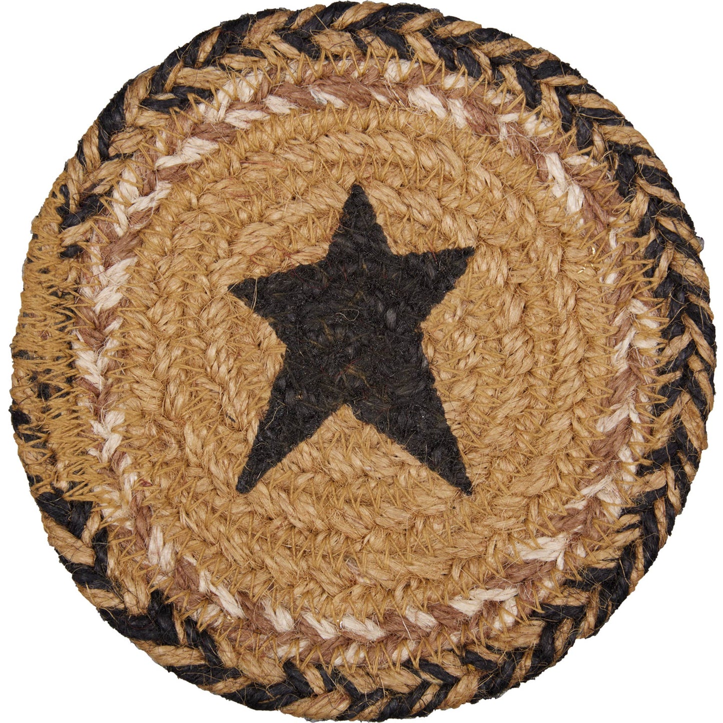 Kettle Grove Jute Coaster Stencil Star (Set of 6)