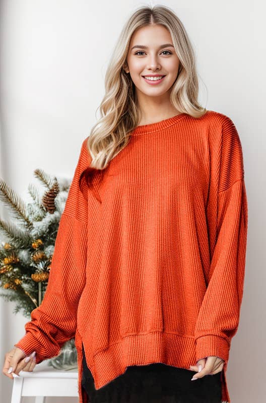 Wave Rib Oversized Sweater