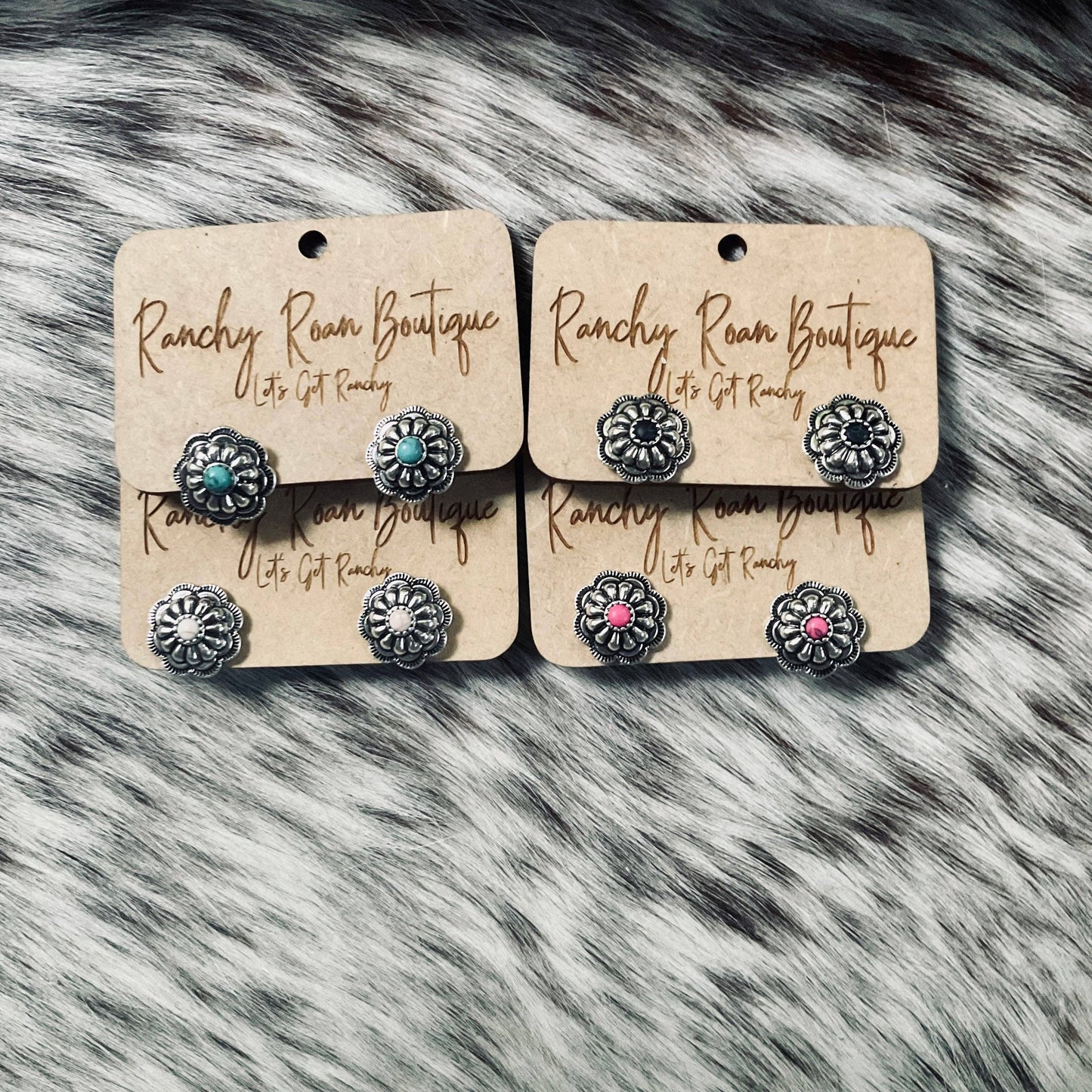 Concho Stud Western Boho Earrings