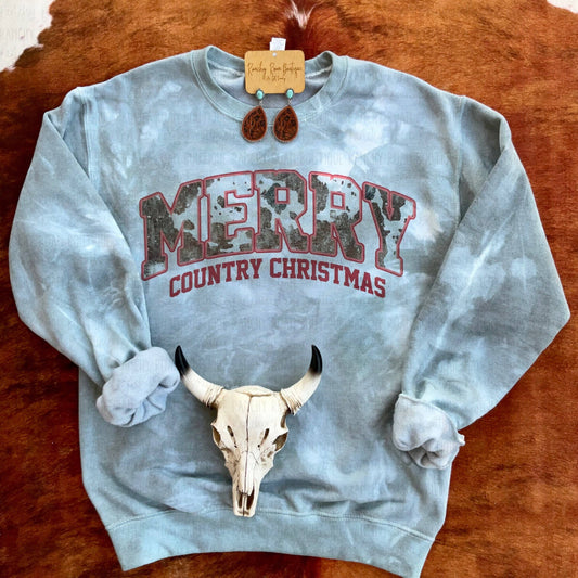 Merry Country Christmas Dyed Western Sweatshirt