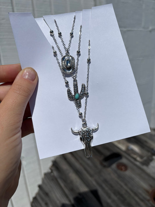 Western Pendant Multi-Layer Necklace