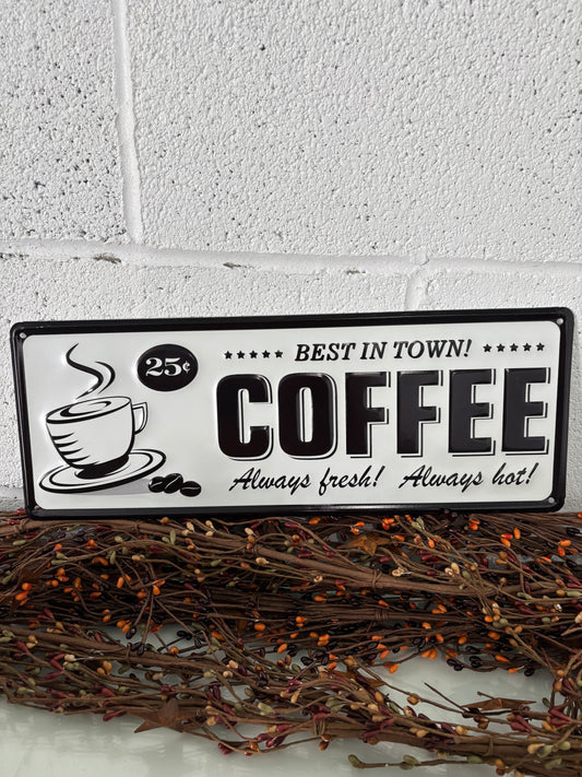 15" Metal Coffee Sign