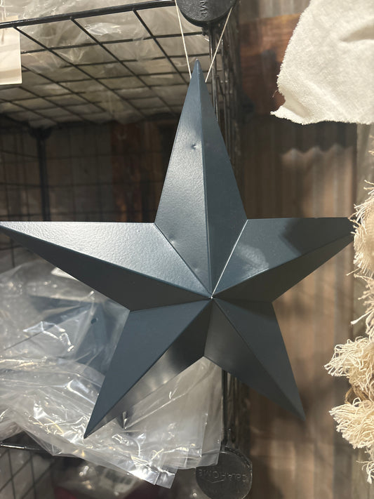 12" Blue Metal Barn Star