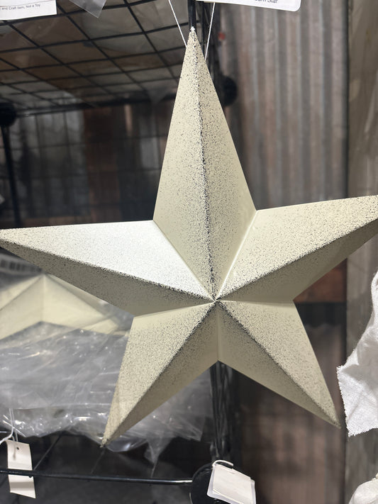 10" White Metal Barn Star