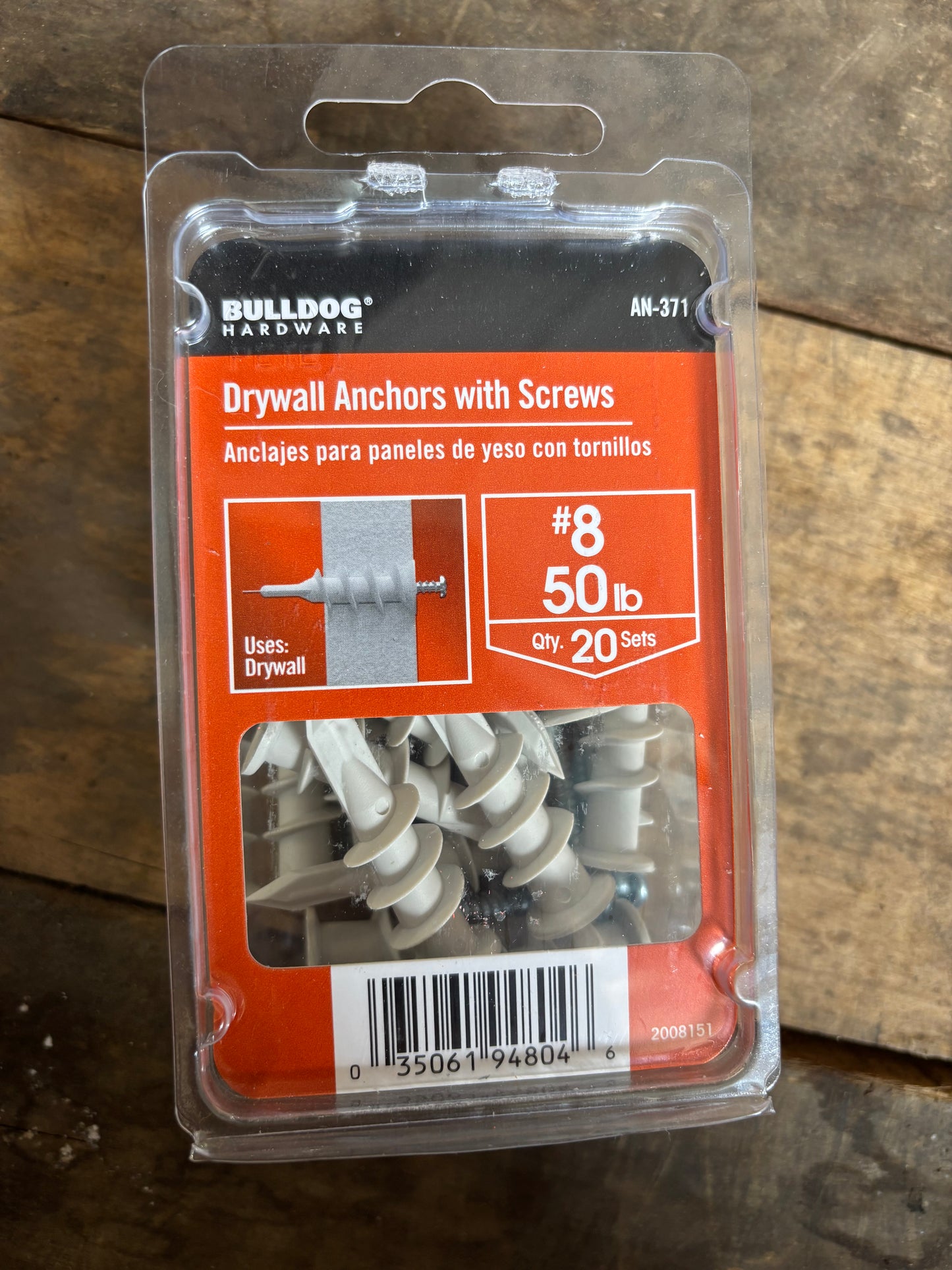 #8 50lb Drywall Anchors w/ Screws