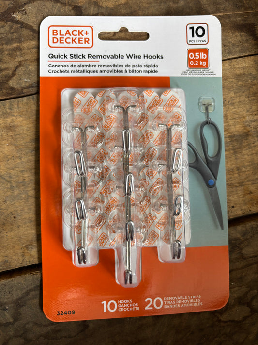 B&D Quick Stick Removable Wire Hooks