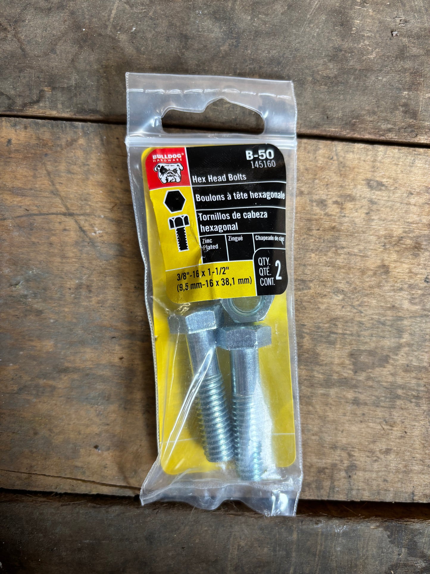 Hex Head Bolts 3/8" (2pc)
