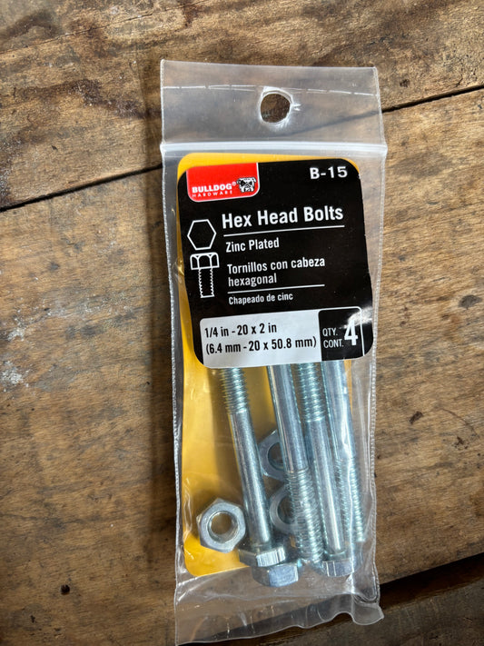 Hex Head Bolts 1/4" (4pc)