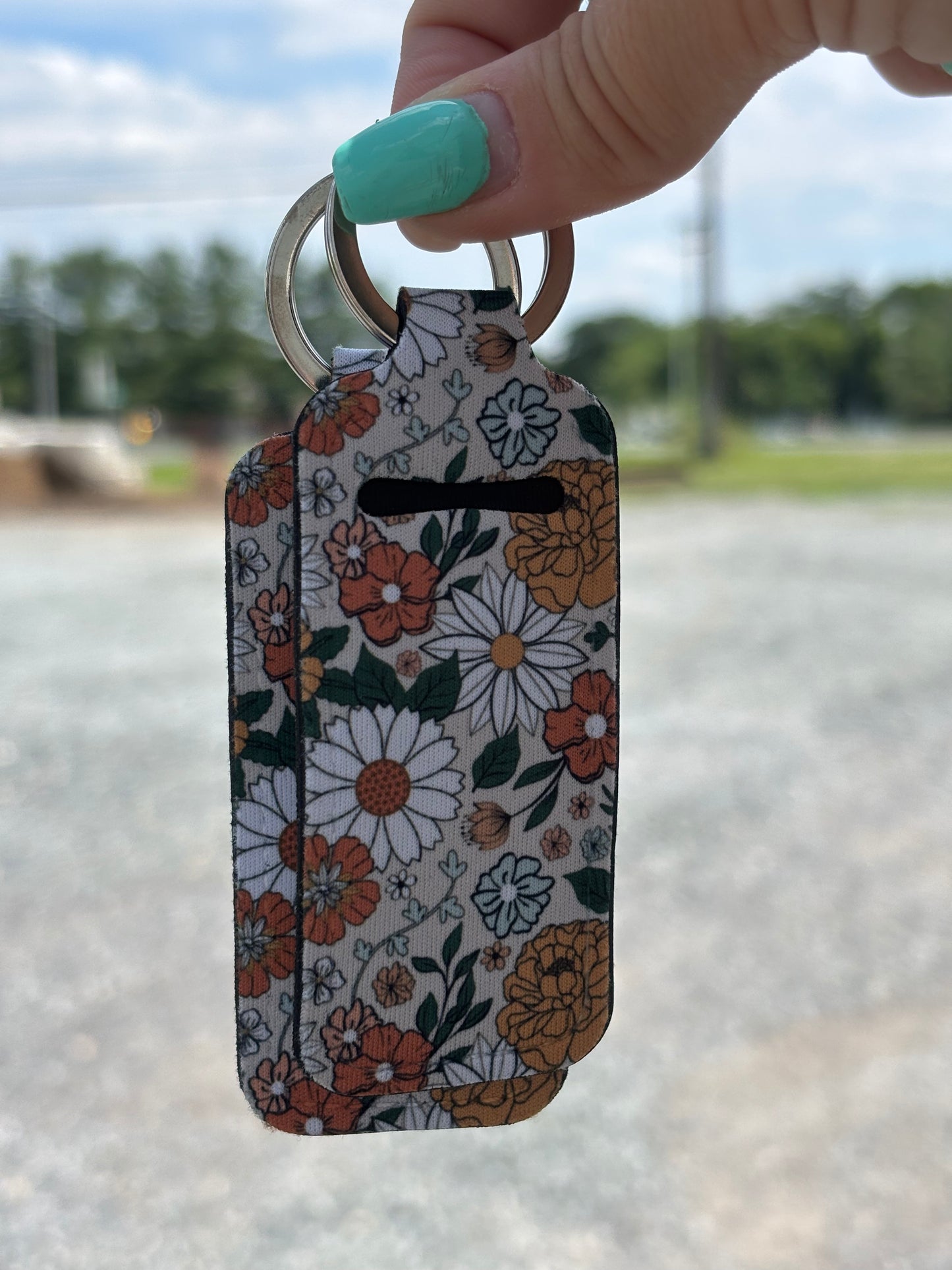 Neoprene Chapstick Holder Keychain