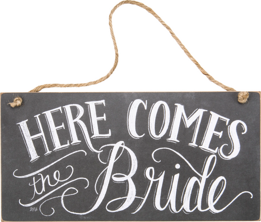 Chalk Sign - Here Comes The Bride