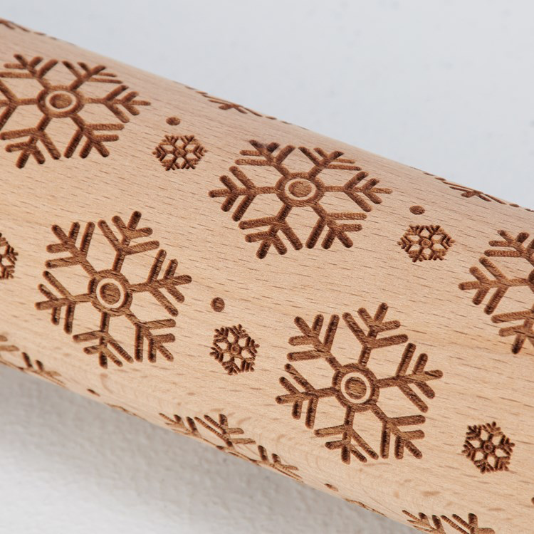 Rolling Pin Lg - Snowflakes