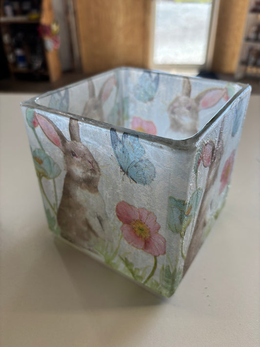 Easter Votive Glass Jar