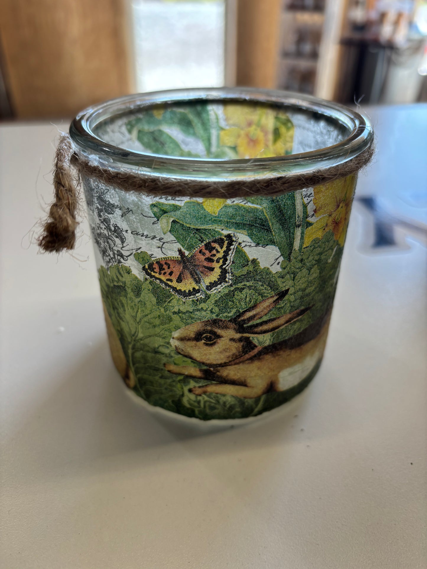 Easter Votive Glass Jar