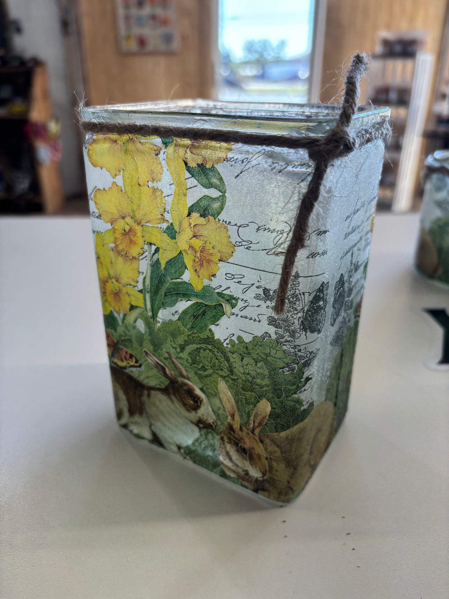 Easter Votive Glass Jar