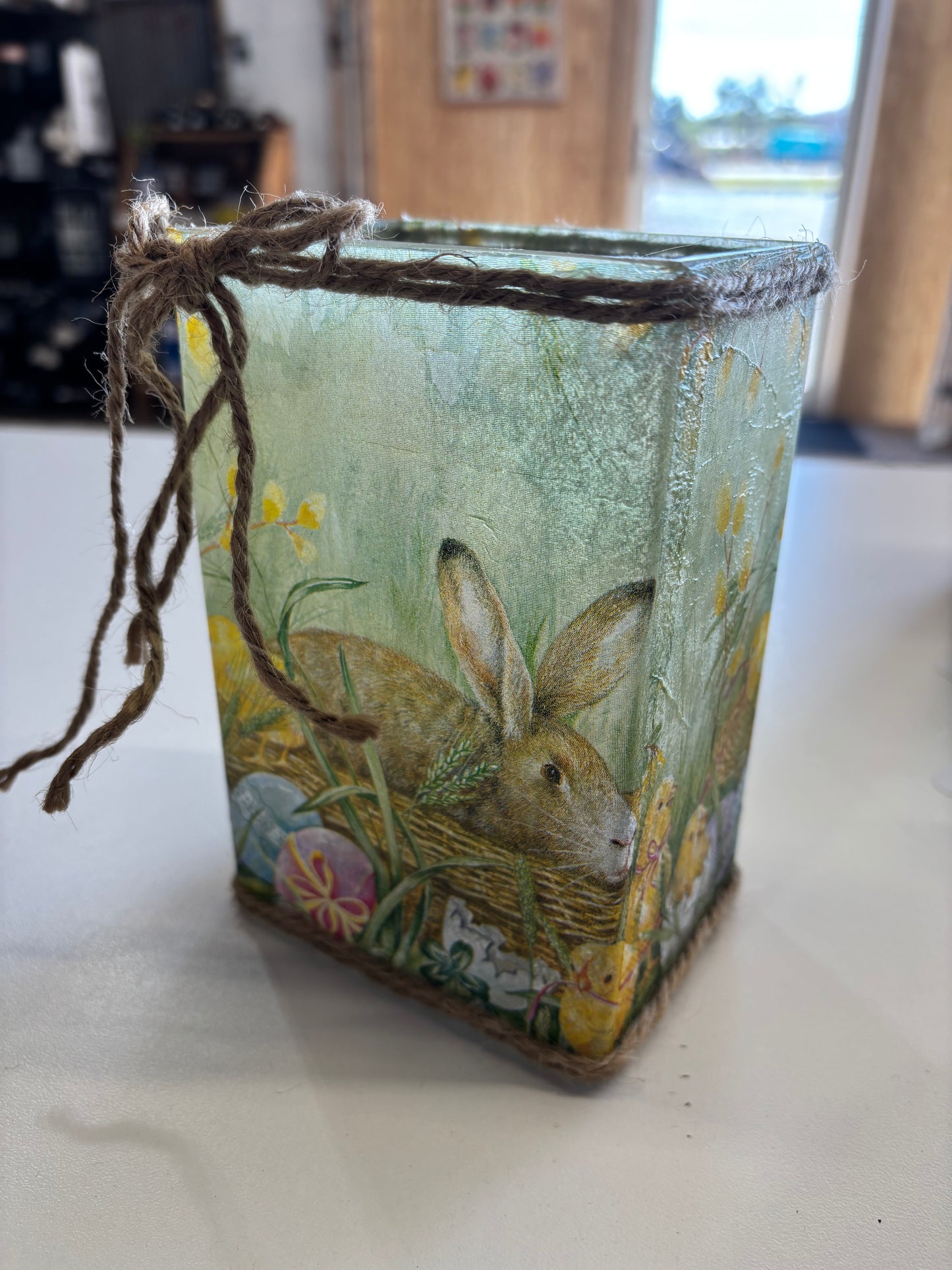 Easter Votive Glass Jar