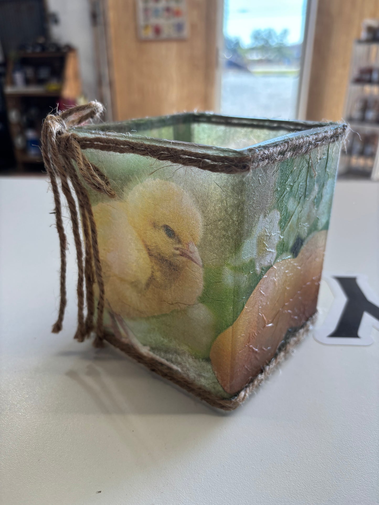 Easter Votive Glass Jar