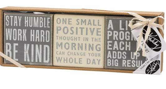 Box Sign (Set of 3) - Stay Humble