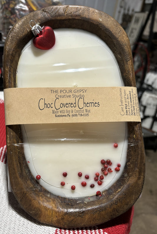 Chocolate Covered Cherries Dough Bowl Candle