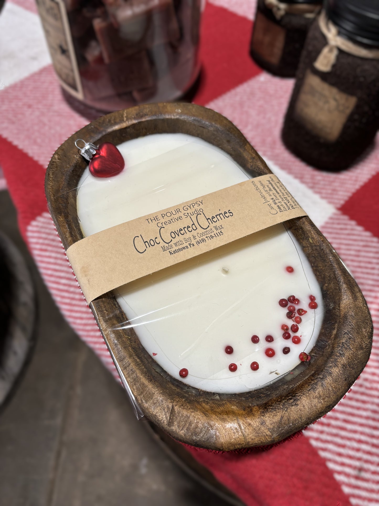 Chocolate Covered Cherries Dough Bowl Candle