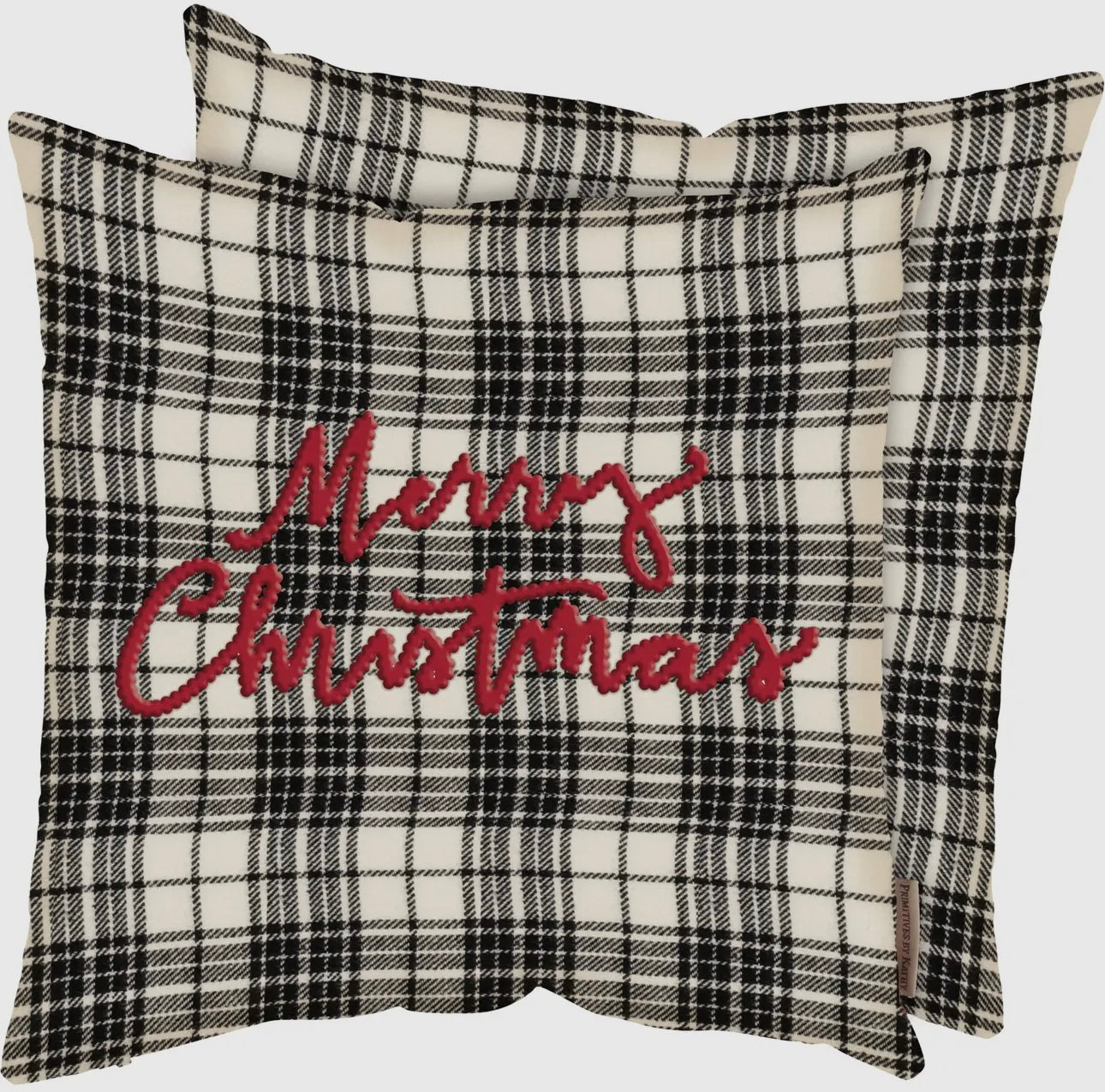 Merry Christmas Pillow (Black & Red)