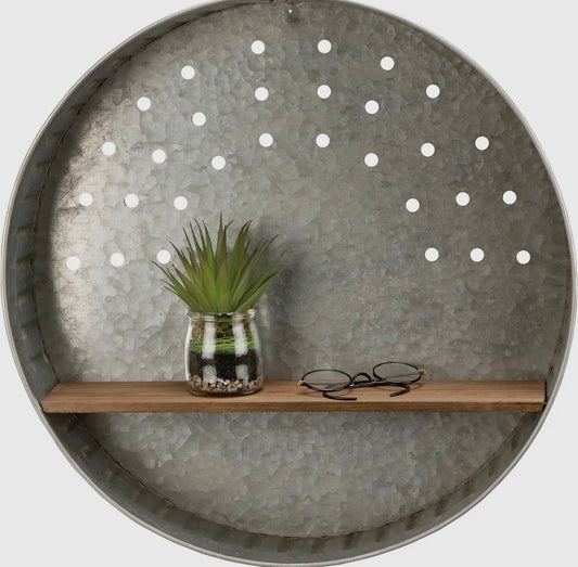 Large Round Metal Wall Shelf