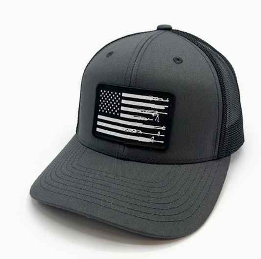 Firearm Flag Patch Snapback Hat
