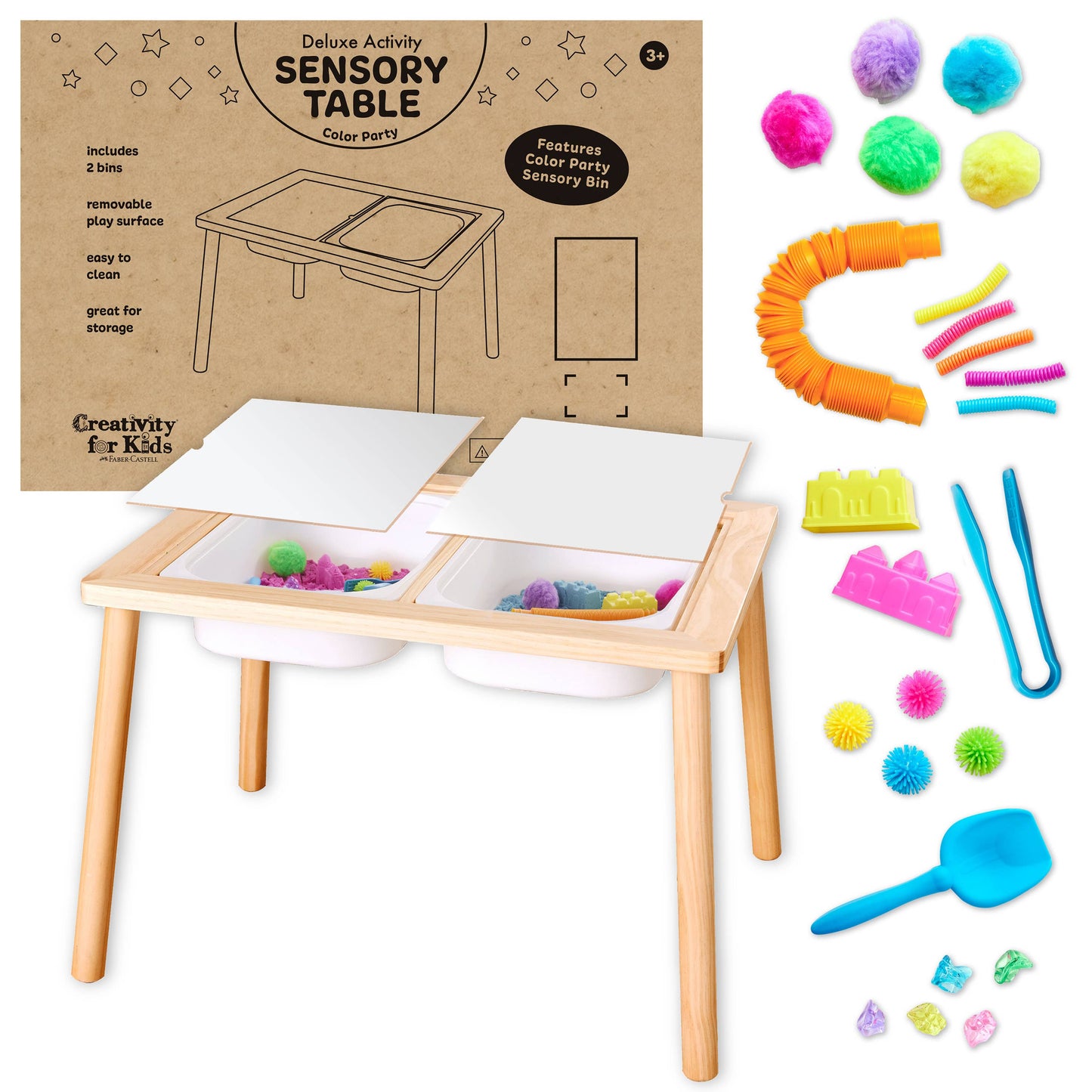 Color Party Sensory Activity Table and Play Bin