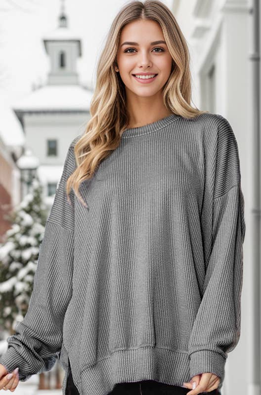 Wave Rib Oversized Sweater