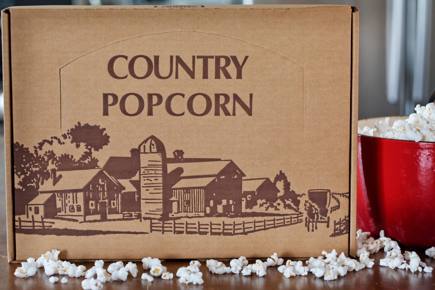 Amish Country Popcorn Burlap Gift Box