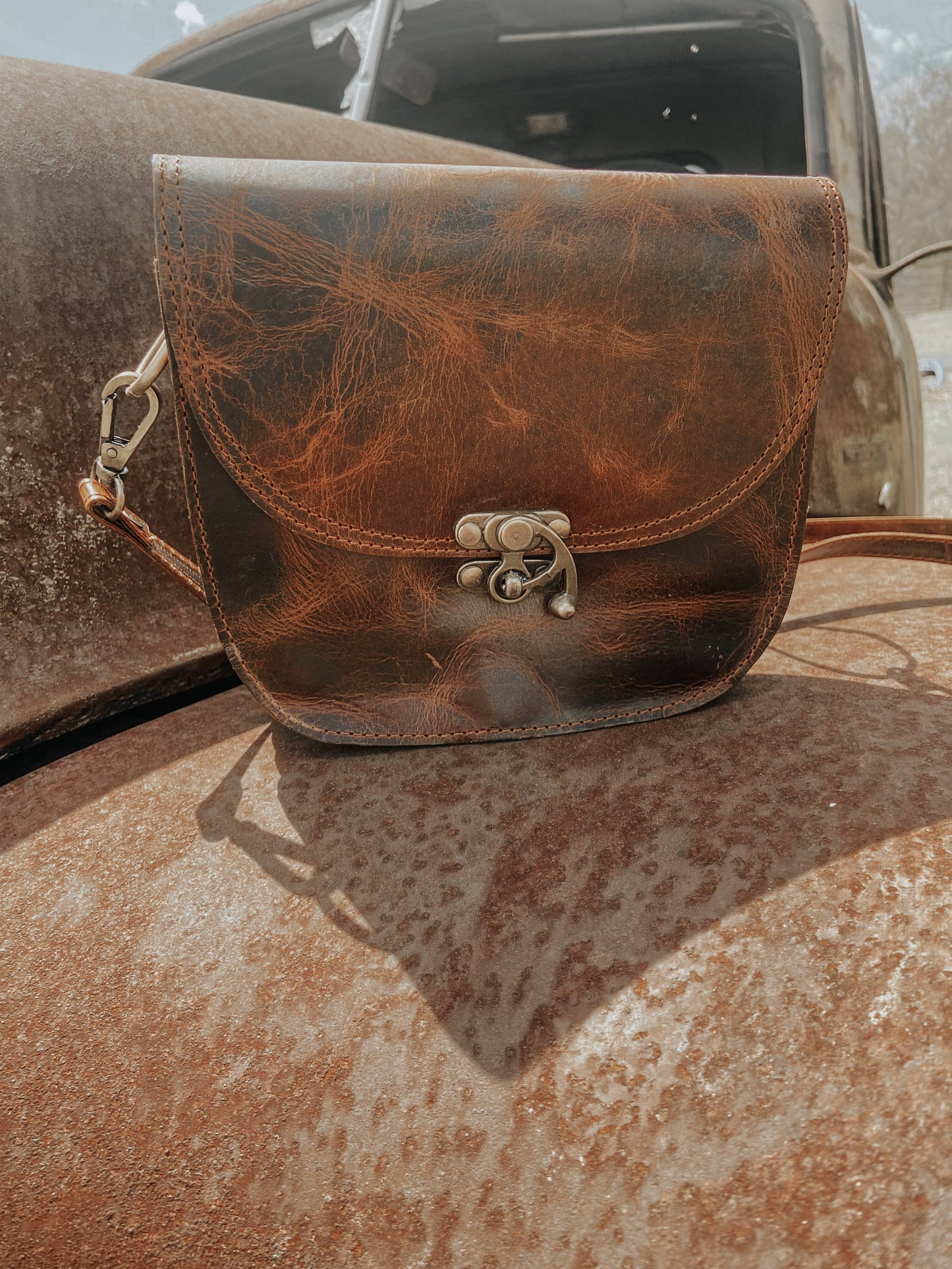 Brown Leather Small Crossbody Purse