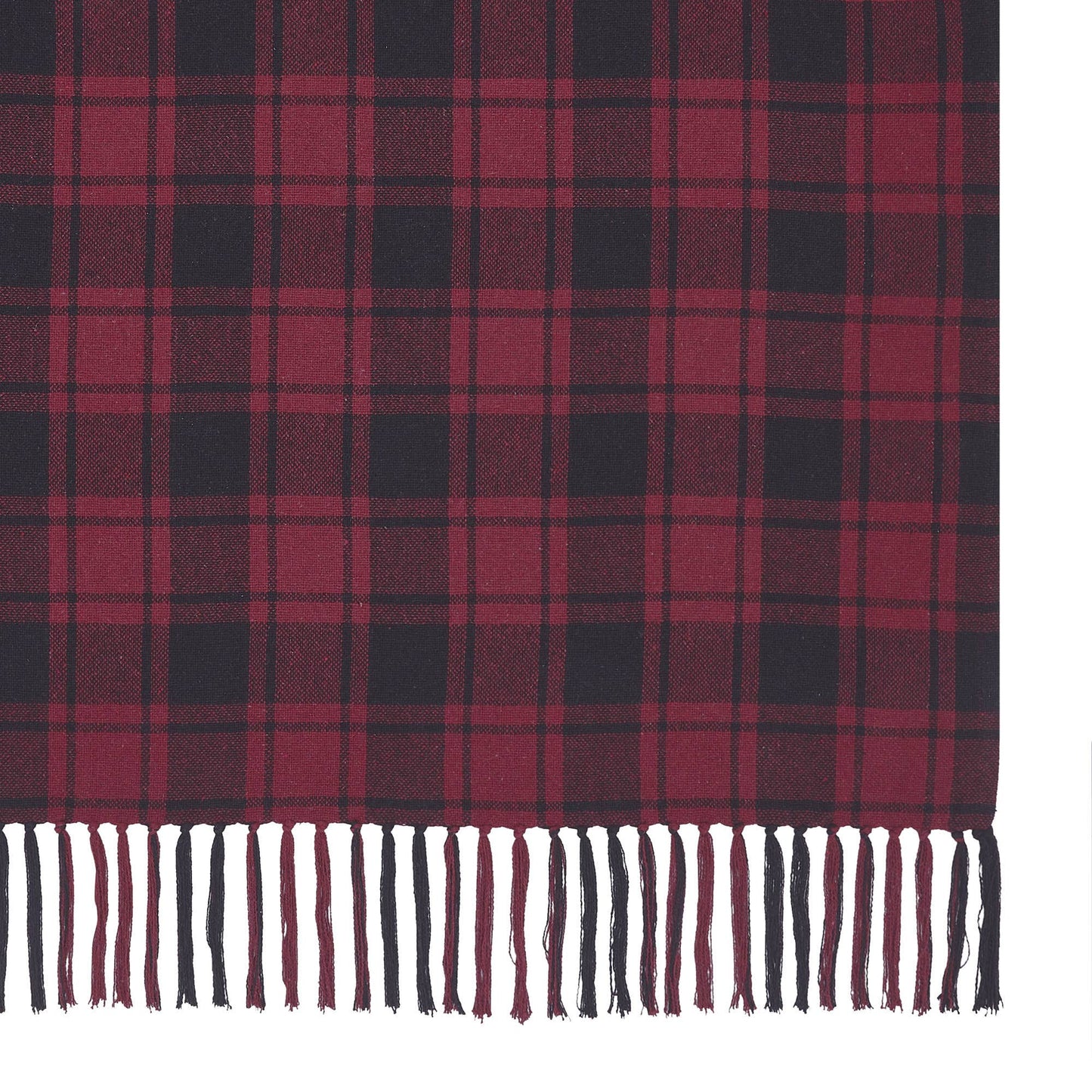 Red Black Plaid Woven Throw 50x60