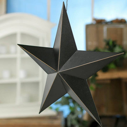 11" Rustic Black Dimensional Barn Star