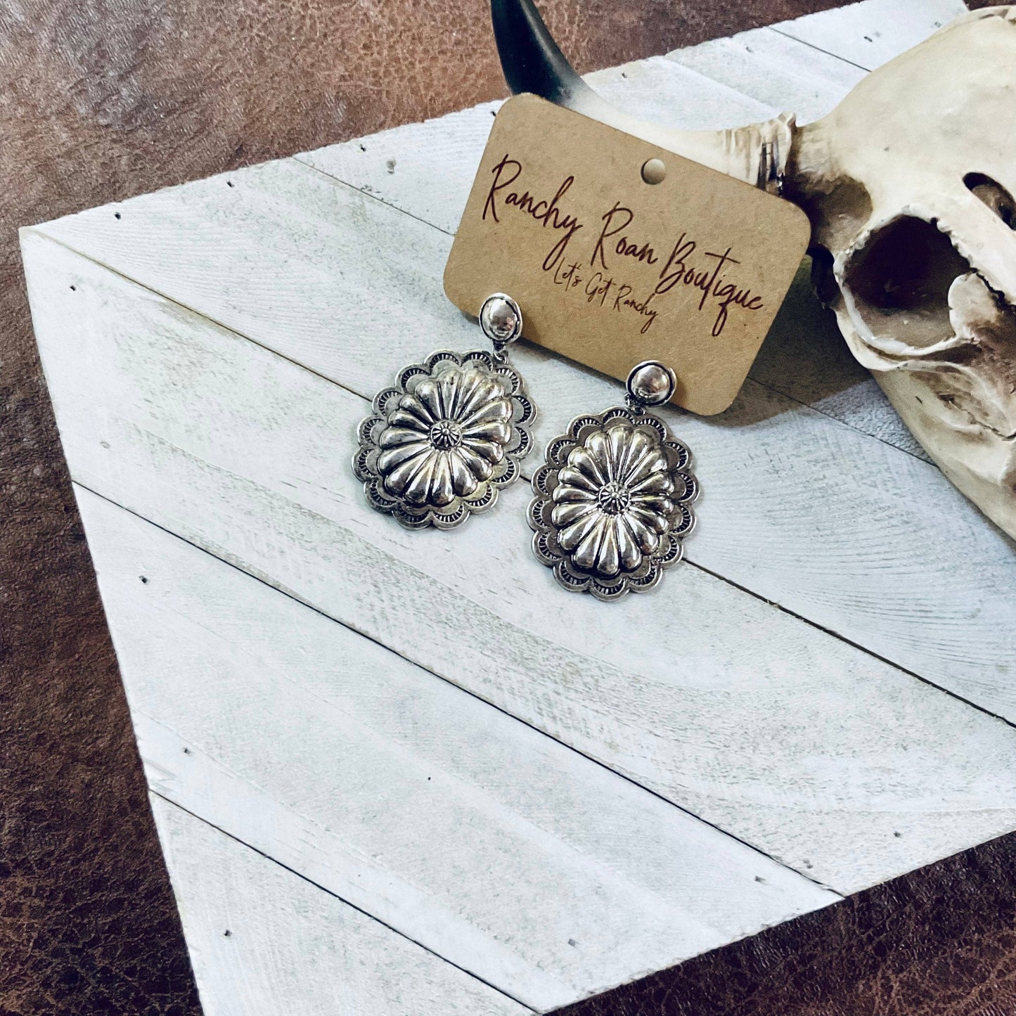 Concho Stud Western Earrings