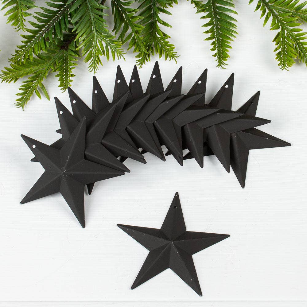 3-1/2" Dimensional Mini Barn Stars (12 Pieces)