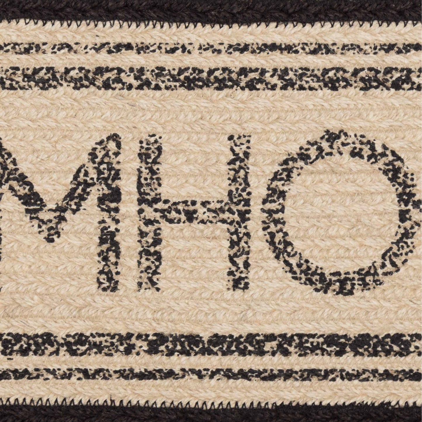 Sawyer Mill Charcoal Creme Farmhouse Jute Oval Runner 8x24